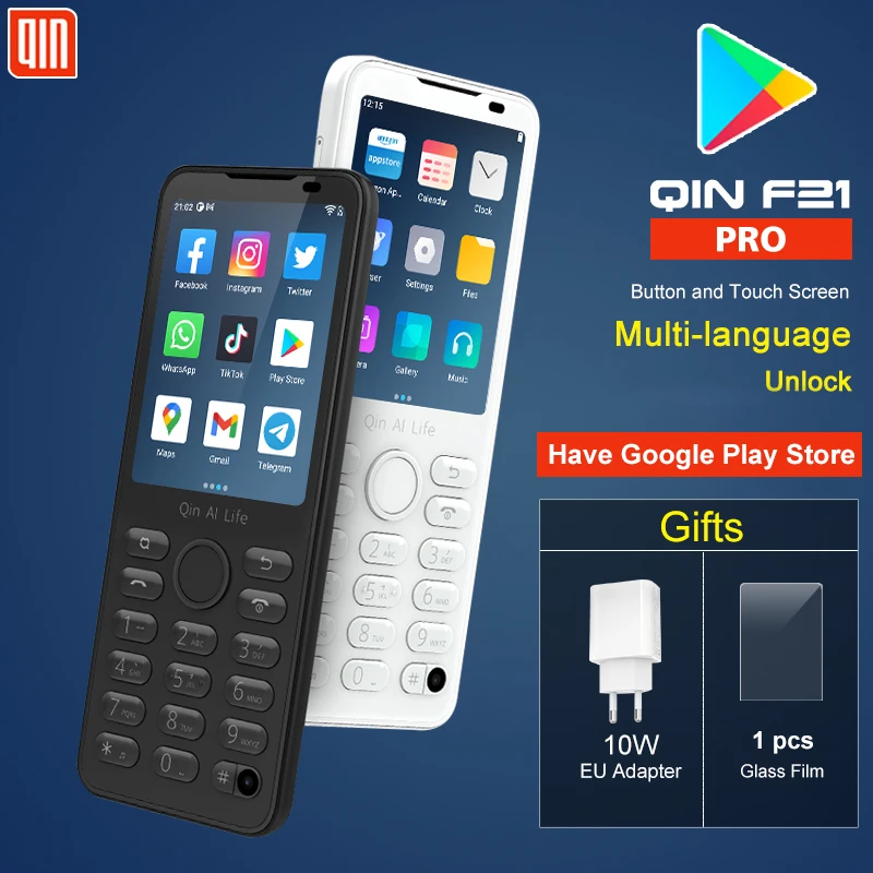 Google play store новый смарт-телефон qin f21 pro с сенсорным экраном 2