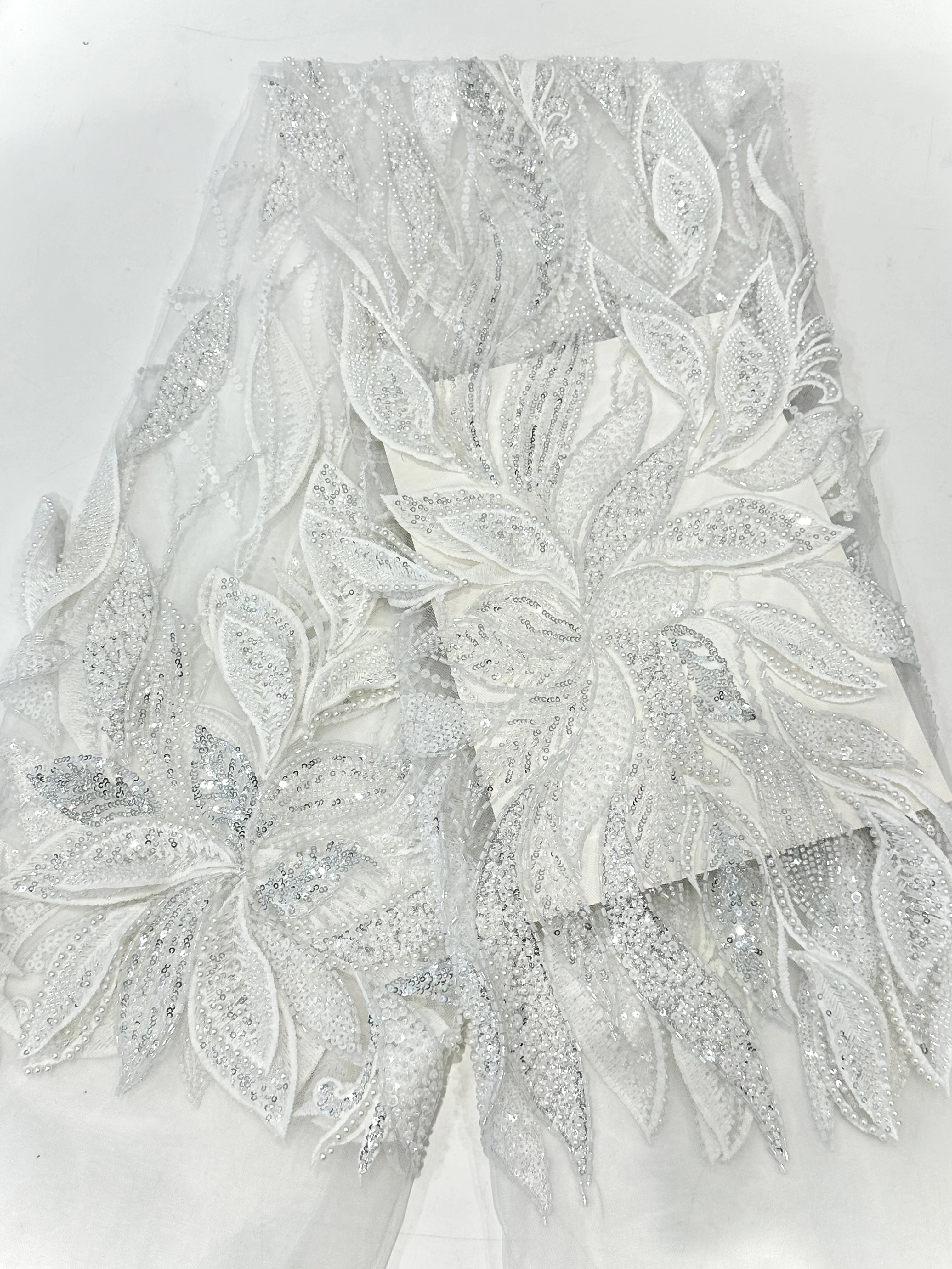 Новейшая африканская кружевная ткань с блестками - Фотография_3