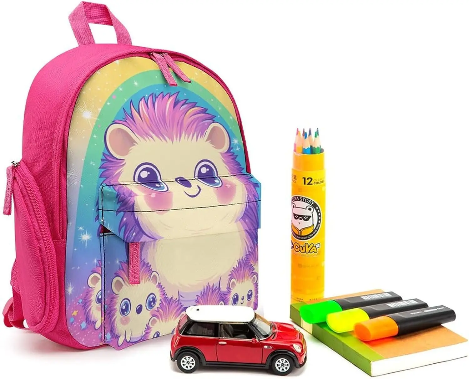 Милый ежик, дорожный рюкзак для ноутбука - Фотография_3