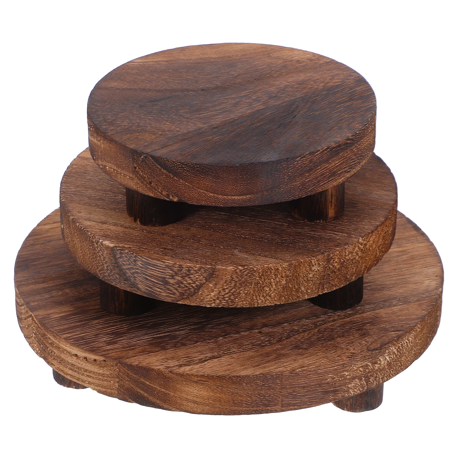 Круглая деревянная подставка для растений - Фотография_4