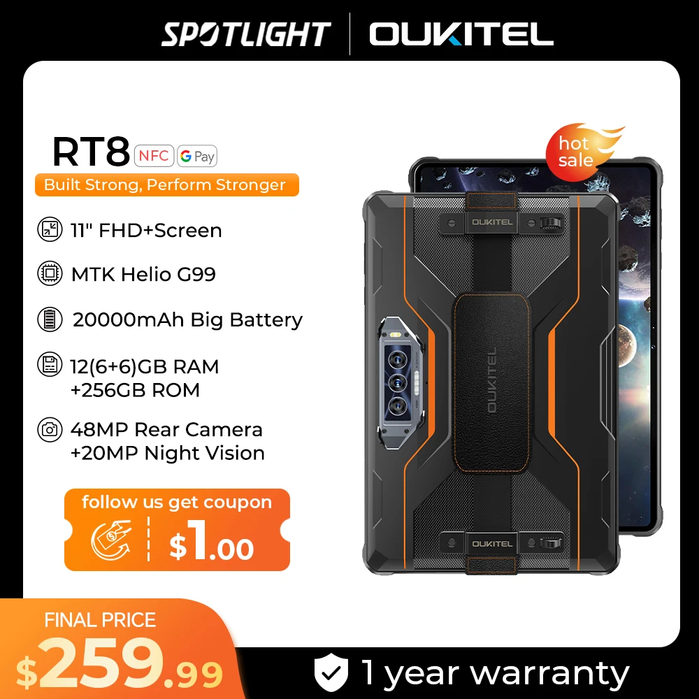 Планшет oukitel rt8 упрочненный