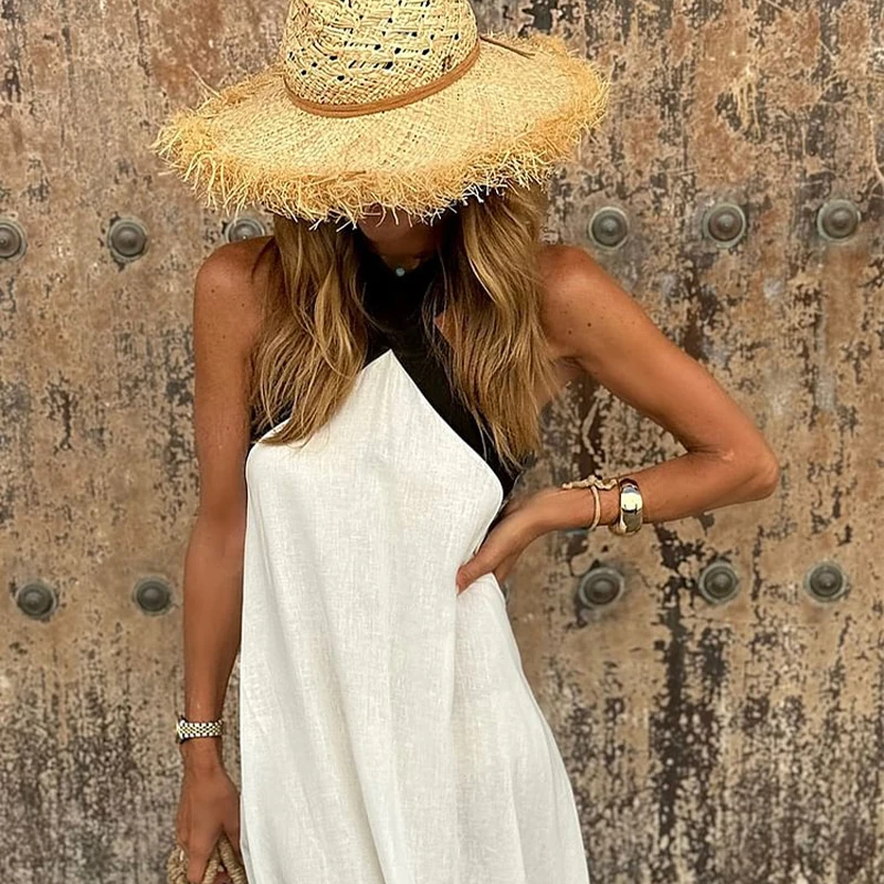 Женское летнее новое модное однотонное - Фотография_3