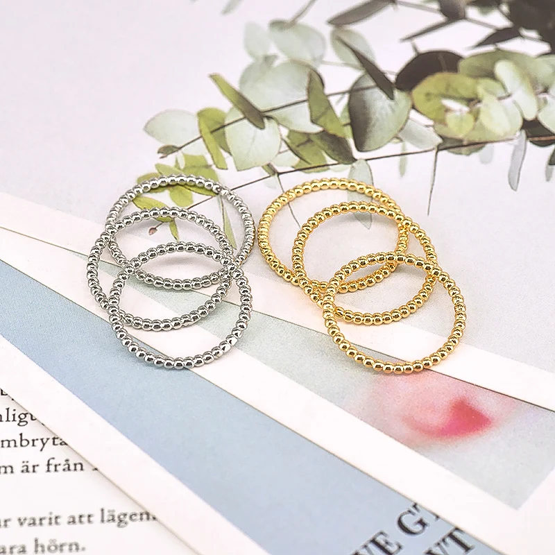 Простые металлические кольца с бусинами для женщин - Фотография_6