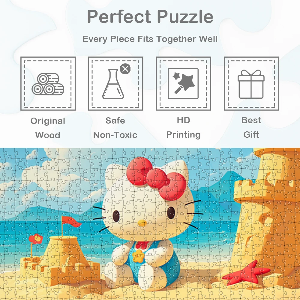 Sanrio hello пазлы kitty beach - Фотография_3