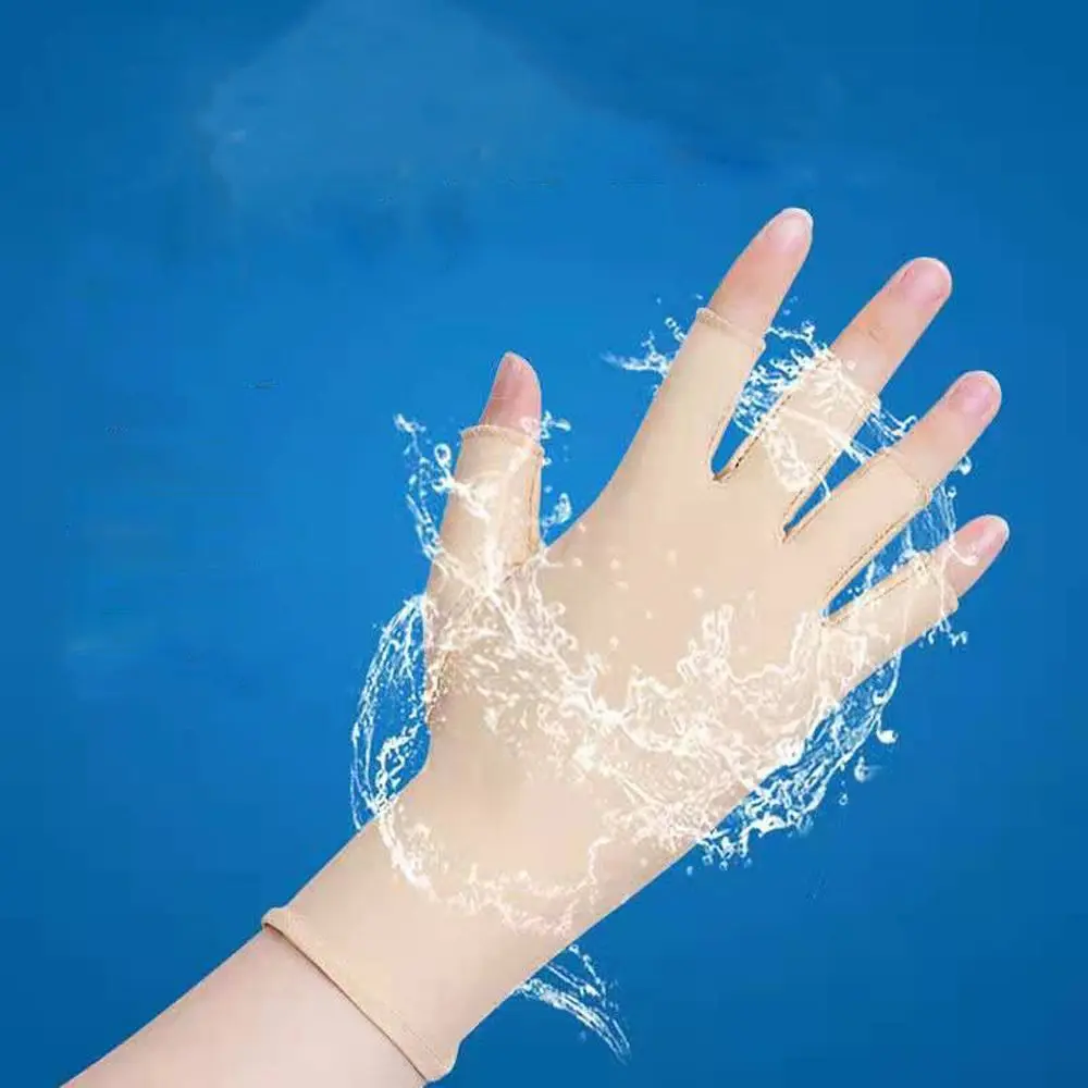 Летние простые солнцезащитные перчатки с двумя пальцами для вождения - Фотография_4