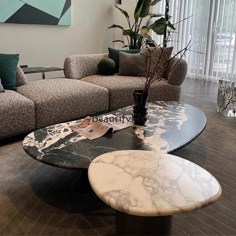 * журнальный столик из натурального черного мрамора