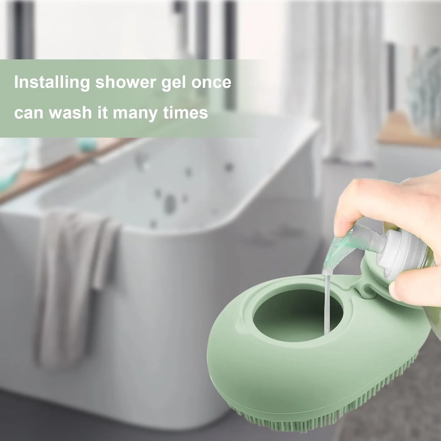 Силиконовый мягкий отшелушивающий скребок для душа и ванны - Фотография_4