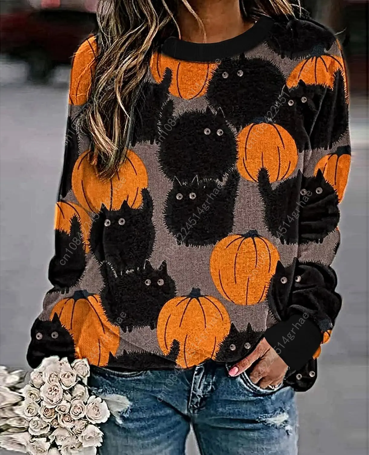 Толстовка с тыквой на хэллоуин - Фотография_6