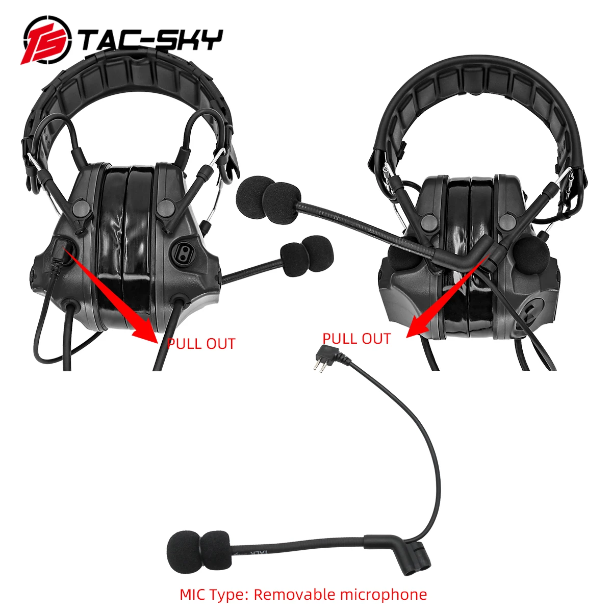 Tac-sky comta iii тактическая гарнитура с двойной связью - Фотография_3