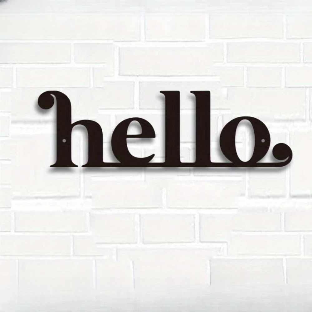 Металлическая вывеска hello