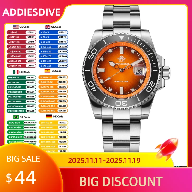 Addiesdive новые мужские часы 2025