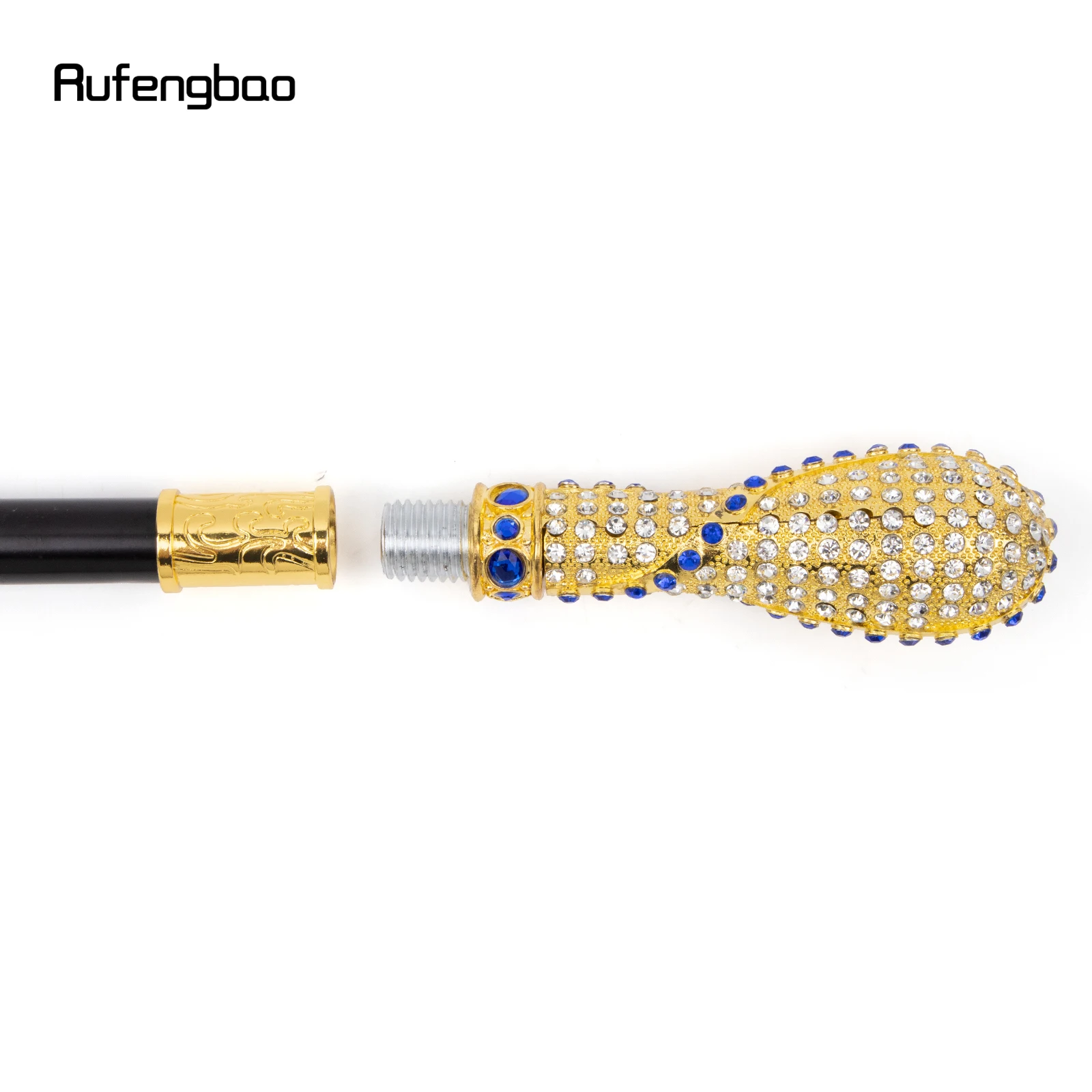 Золотисто-голубая искусственная бриллиантовая трость - Фотография_5