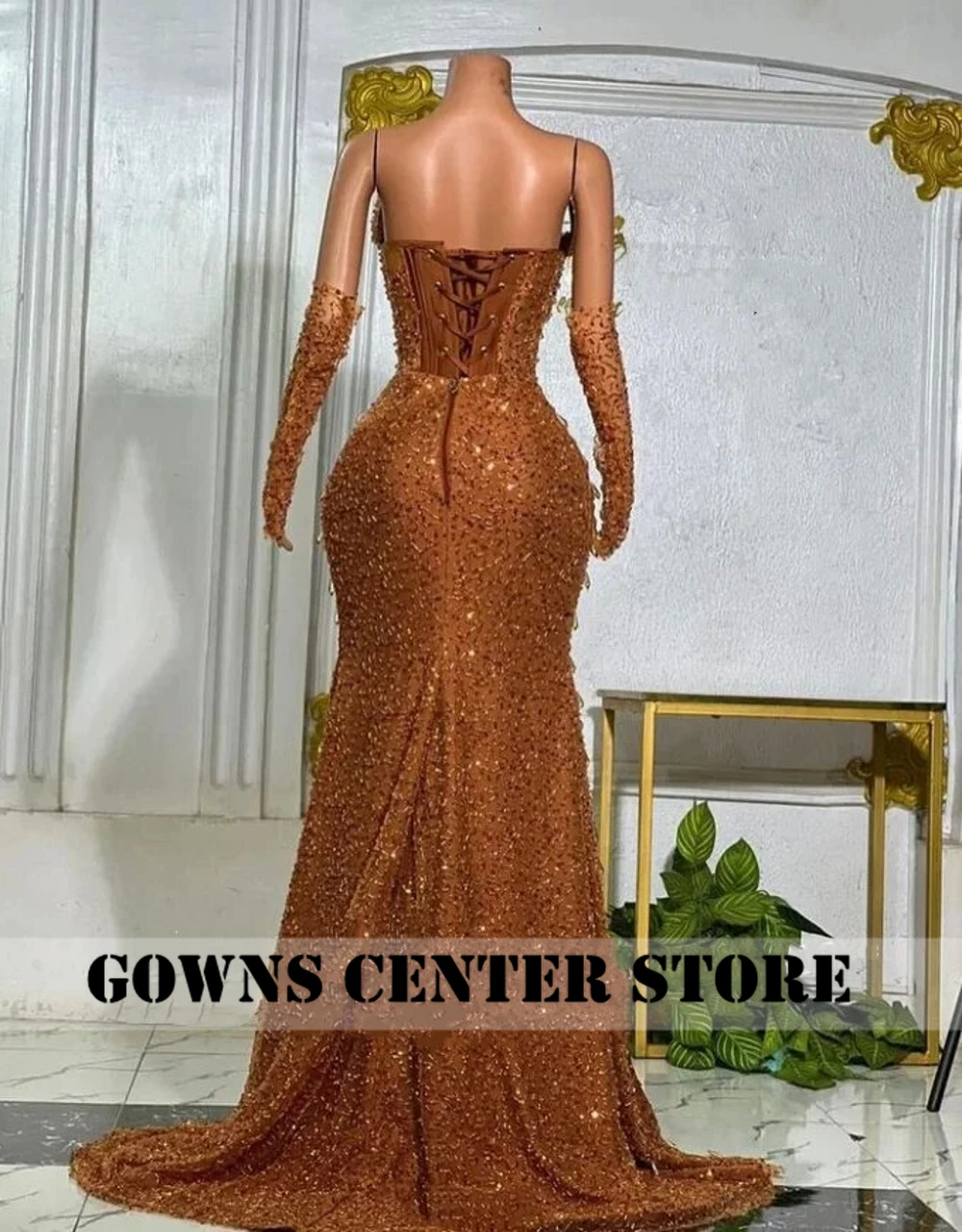 Aso ebi стильное золотистое искусственное - Фотография_3