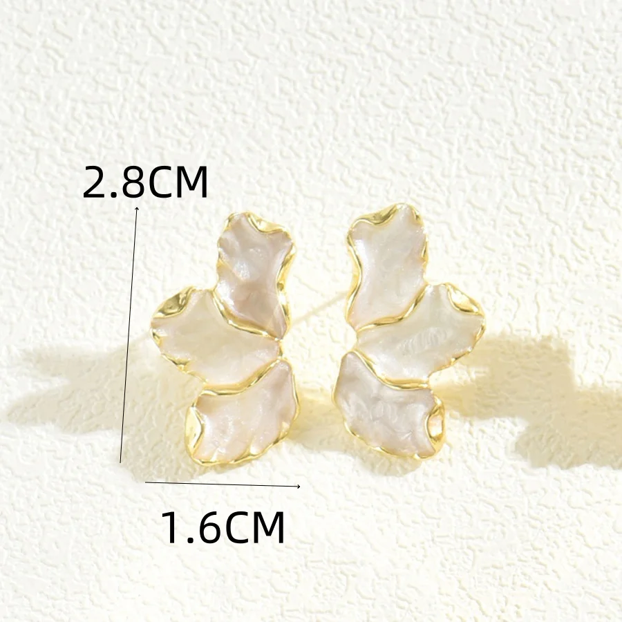 Эмалированные серьги-гвоздики с цветком для женщин - Фотография_5