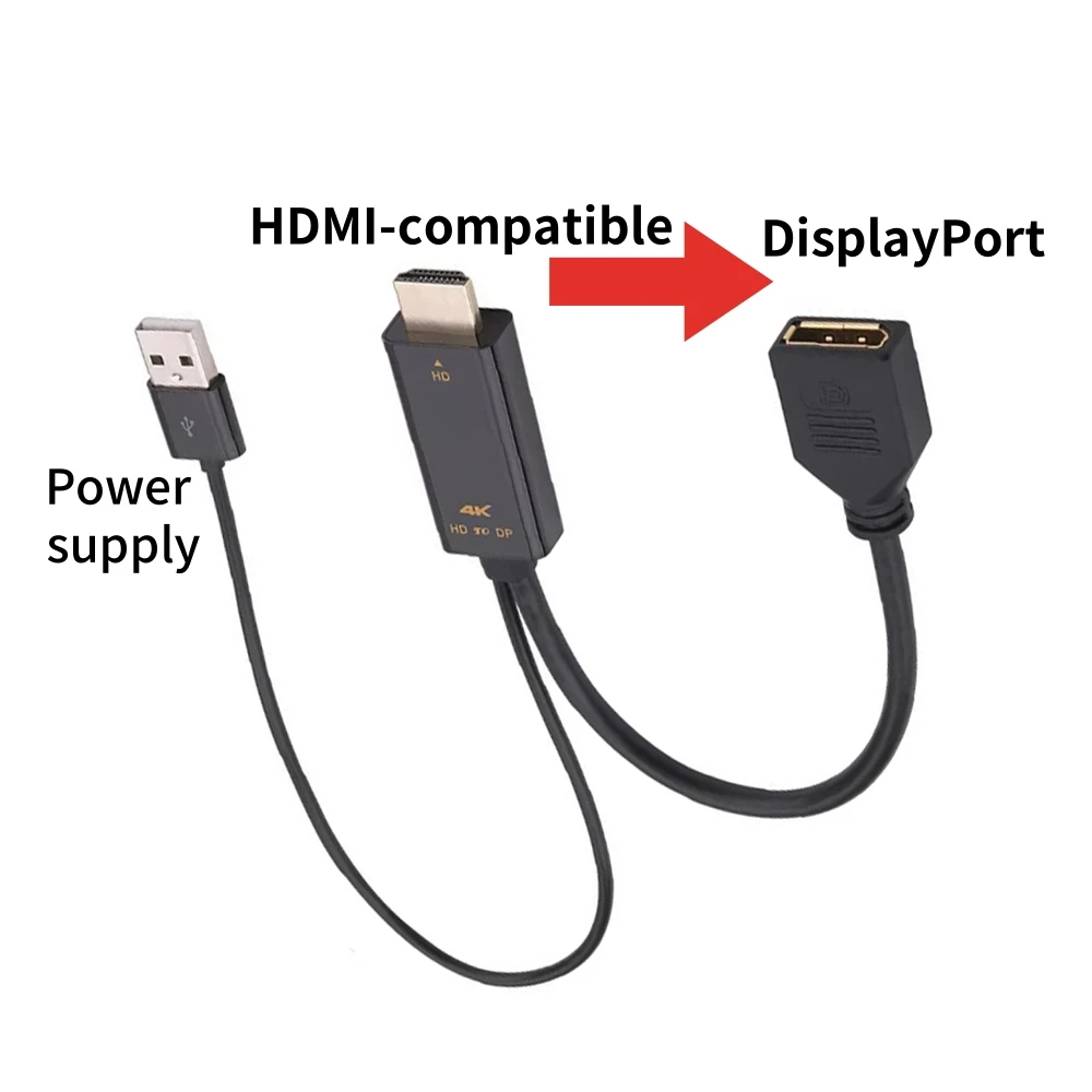 Адаптер hd displayport 4k @ 60 гц с usb-кабелем питания