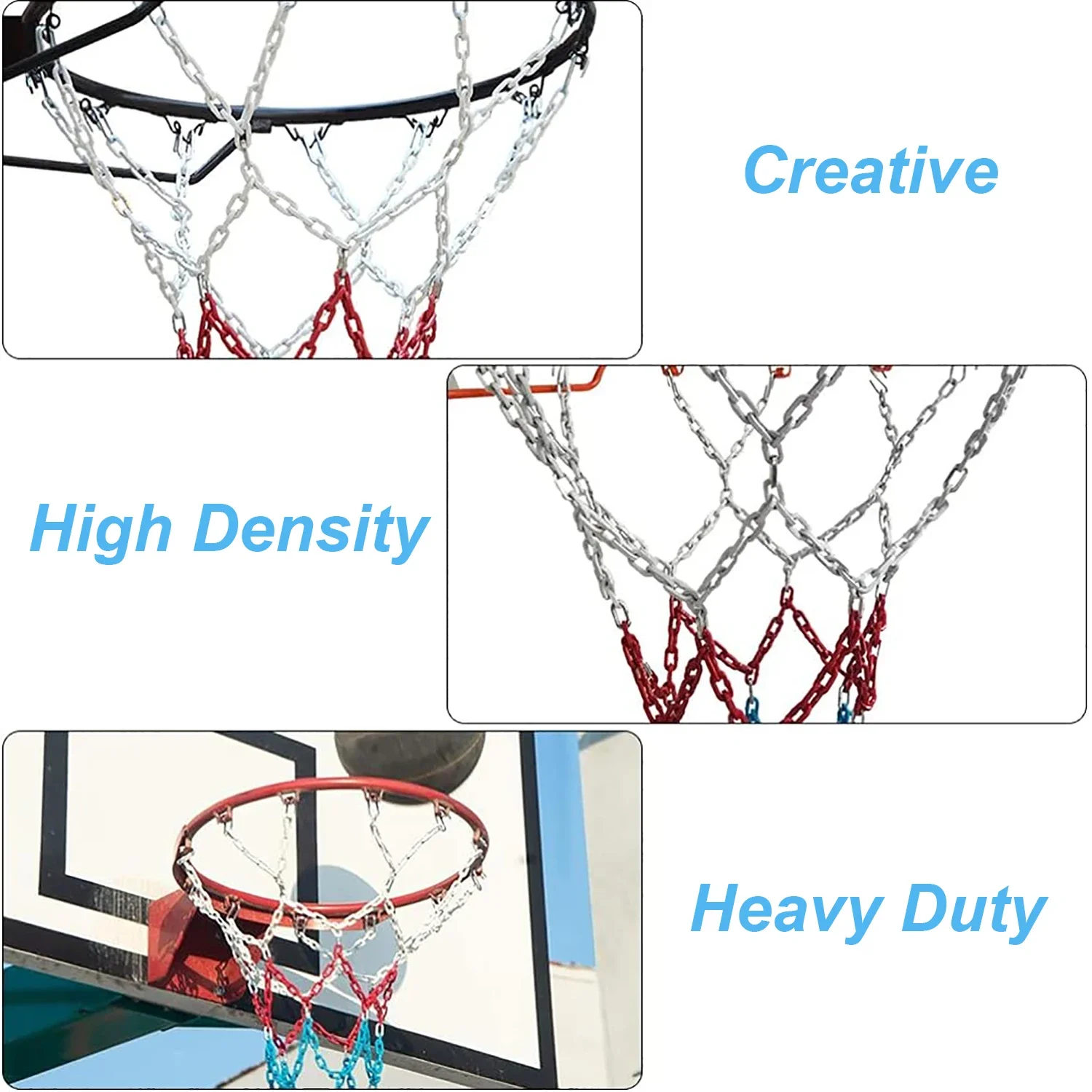 Сверхмощная металлическая цепная баскетбольная сетка - Фотография_4
