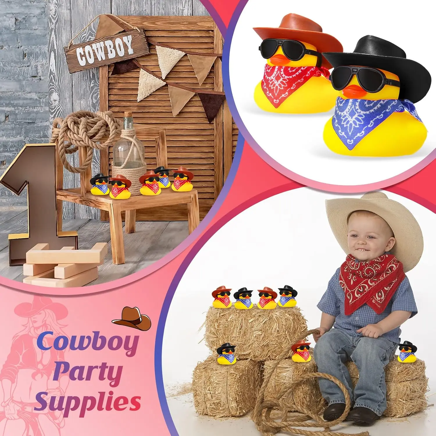 Set cowboy rubber duck mini yellow - Фотография_4