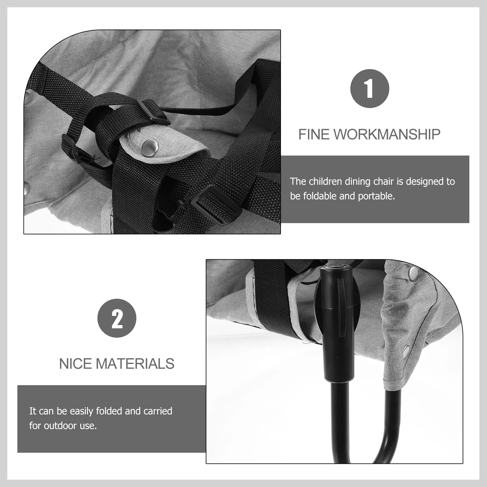 Складной портативный детский высокий стульчик для малышей - Фотография_5