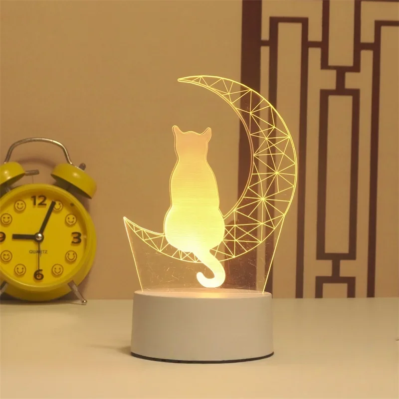 3d светящийся креативный ночник mooncat с питанием от usb - Фотография_5