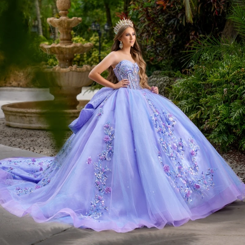 Лавандовое платье quinceanera