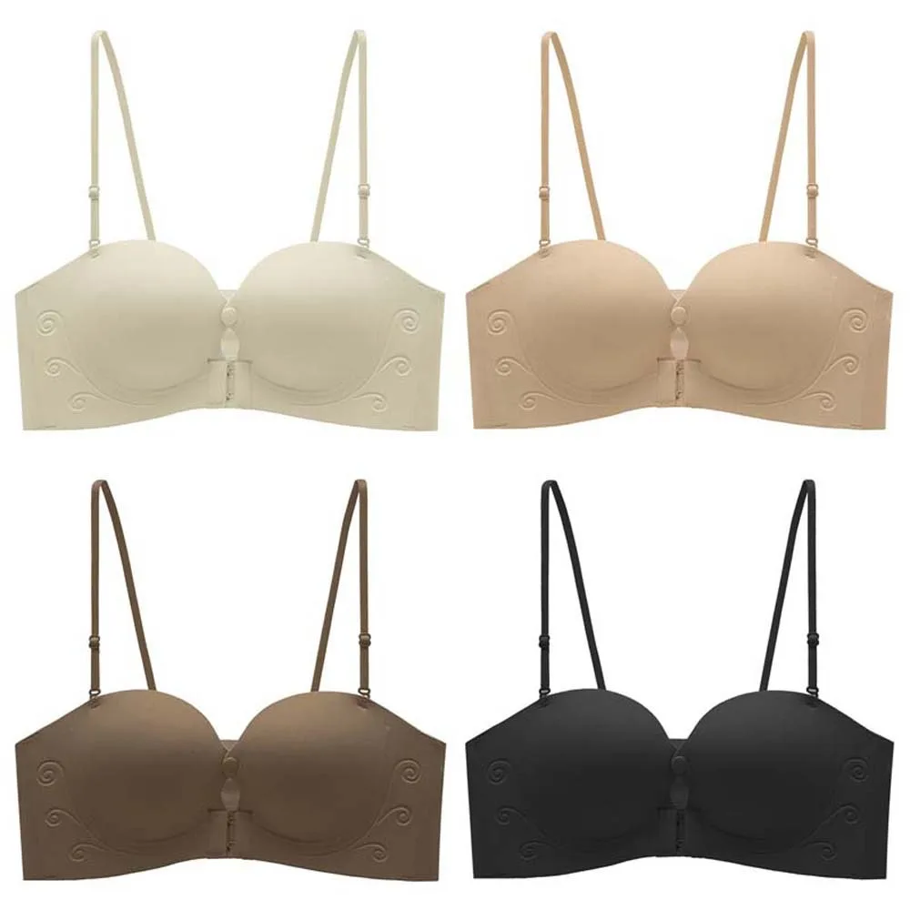 Беспроводной бюстгальтер с глубоким v-образным вырезом и запахом на груди - Фотография_5