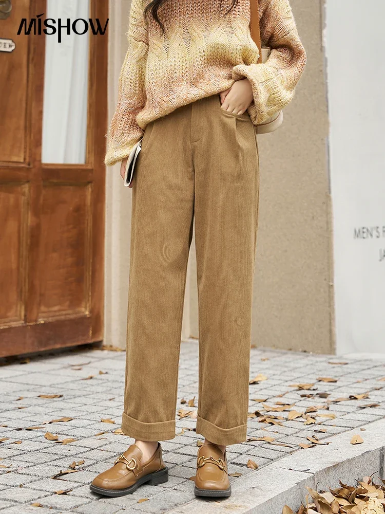 Mishow женские винтажные вельветовые брюки с высокой талией