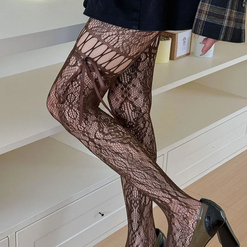 Женские чулки jk с кружевной галстуком-бабочкой - Фотография_6