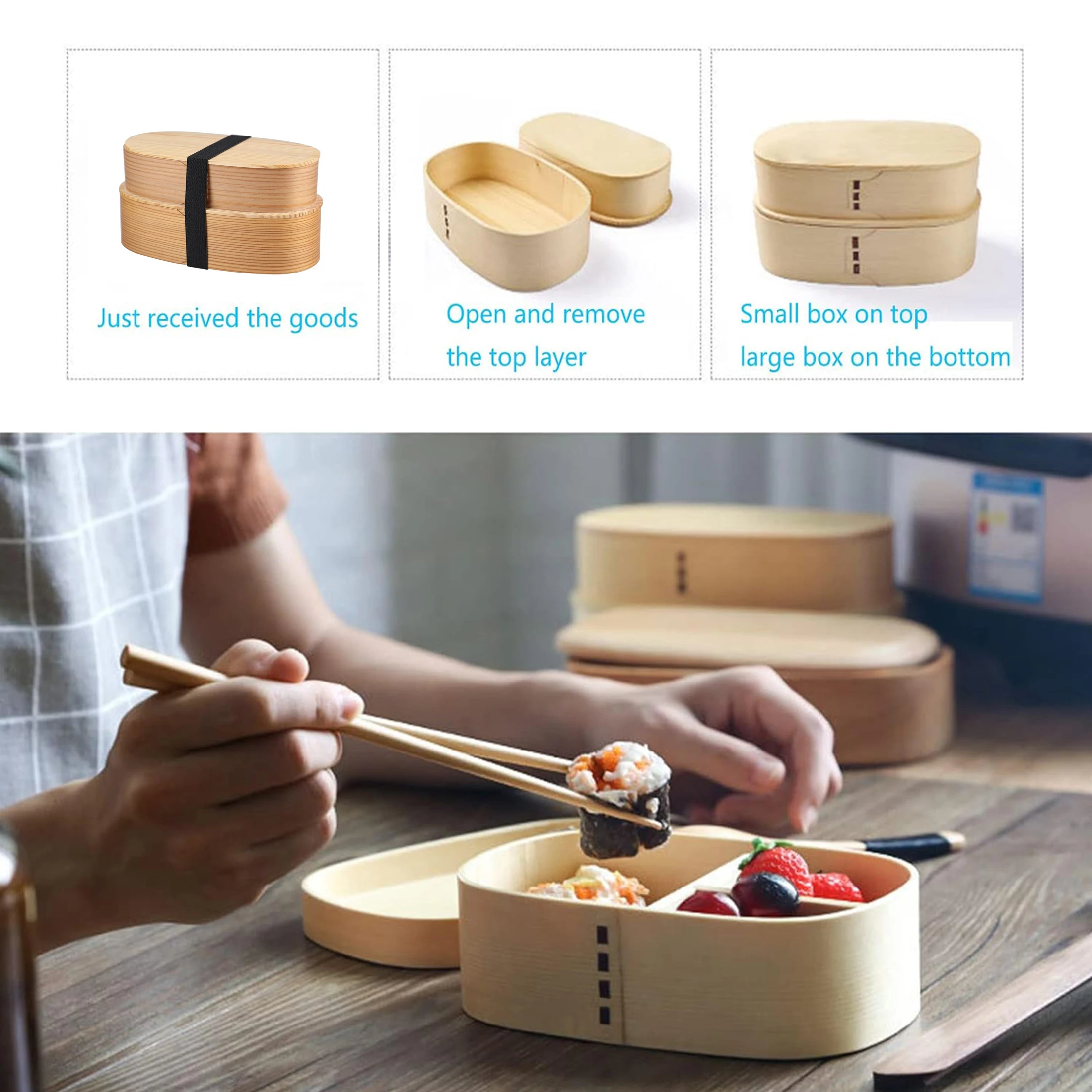 Двойной деревянный ланчбокс - Фотография_5