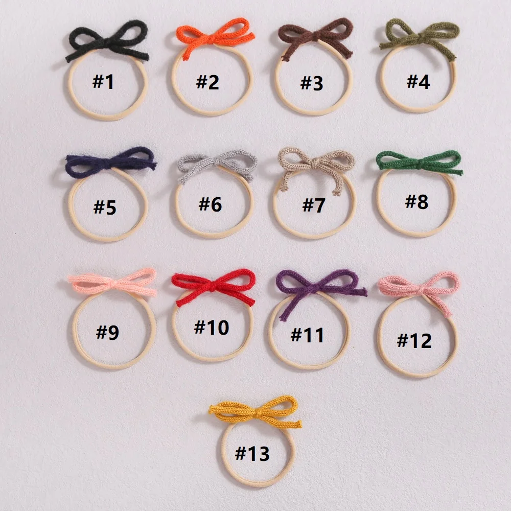 Модная шерстяная повязка на голову с бантом для маленьких девочек - Фотография_6