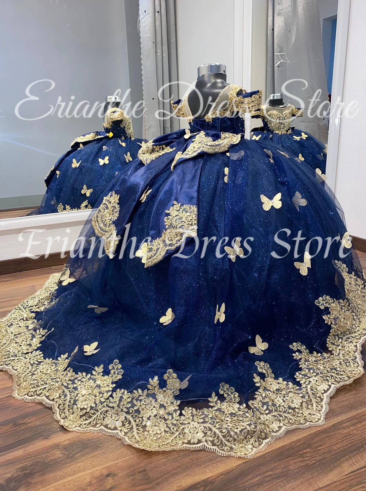 Сверкающее 3d платье с цветочным узором для девочек на свадьбу - Фотография_4