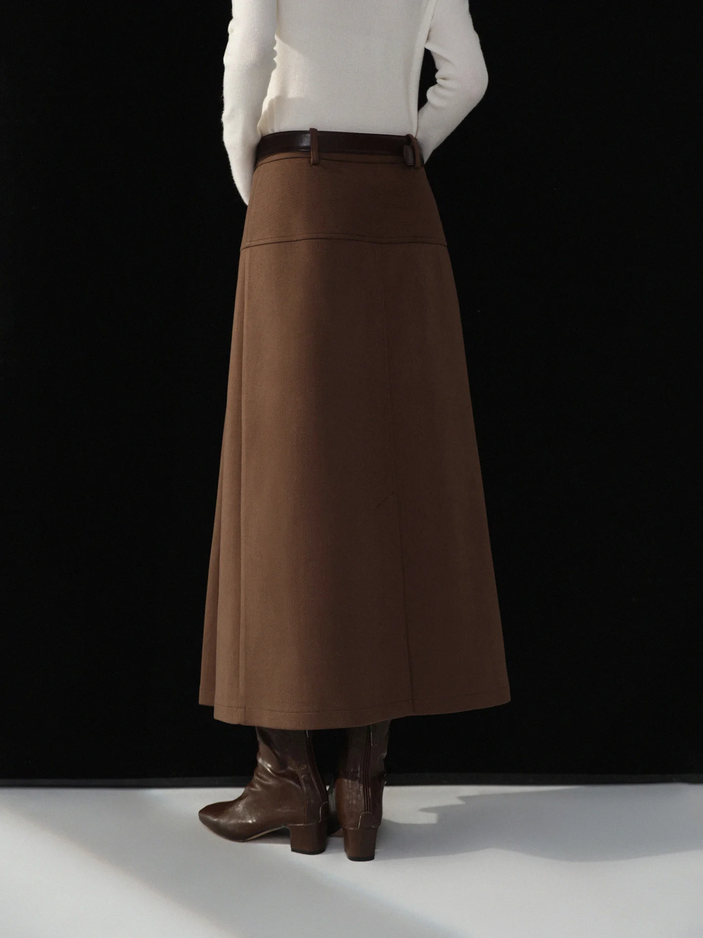 Элегантная винтажная плиссированная юбка для женщин с высокой талией - Фотография_5