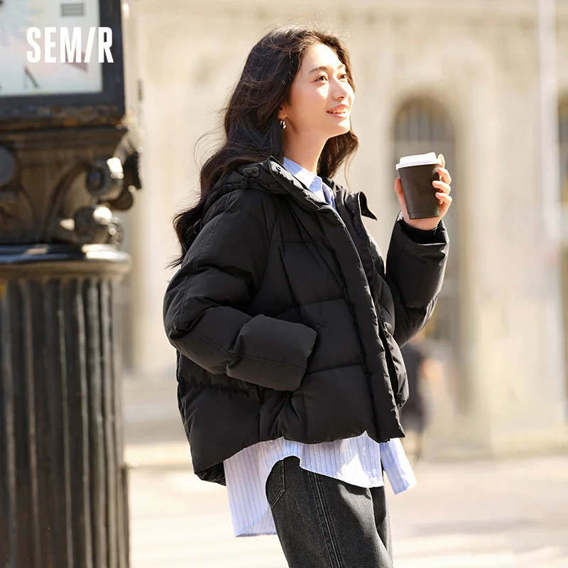 Женский пуховик semir со свободным капюшоном - Фотография_3