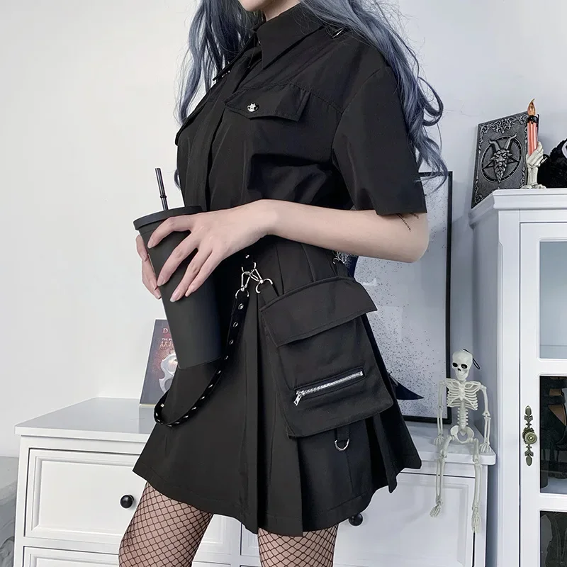 Harajuku панк готический черный - Фотография_5
