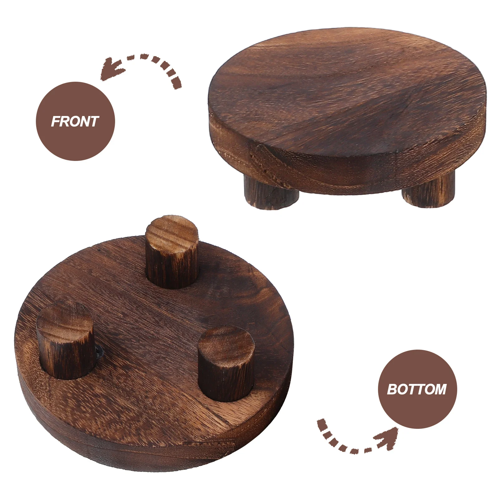 Круглая деревянная подставка для растений - Фотография_6