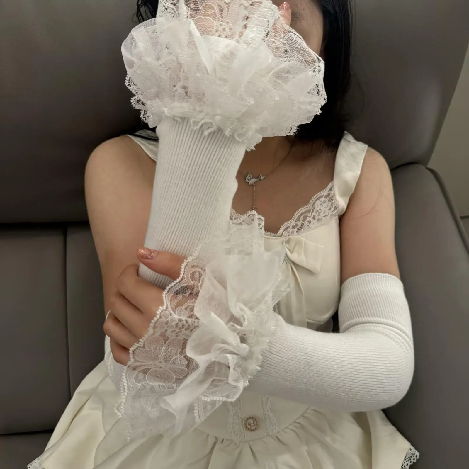 * вязаная лоскутная рубашка с рукавами в стиле лолиты - Фотография_4