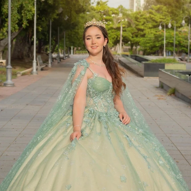 Зеленое бальное платье для девушек - Фотография_2