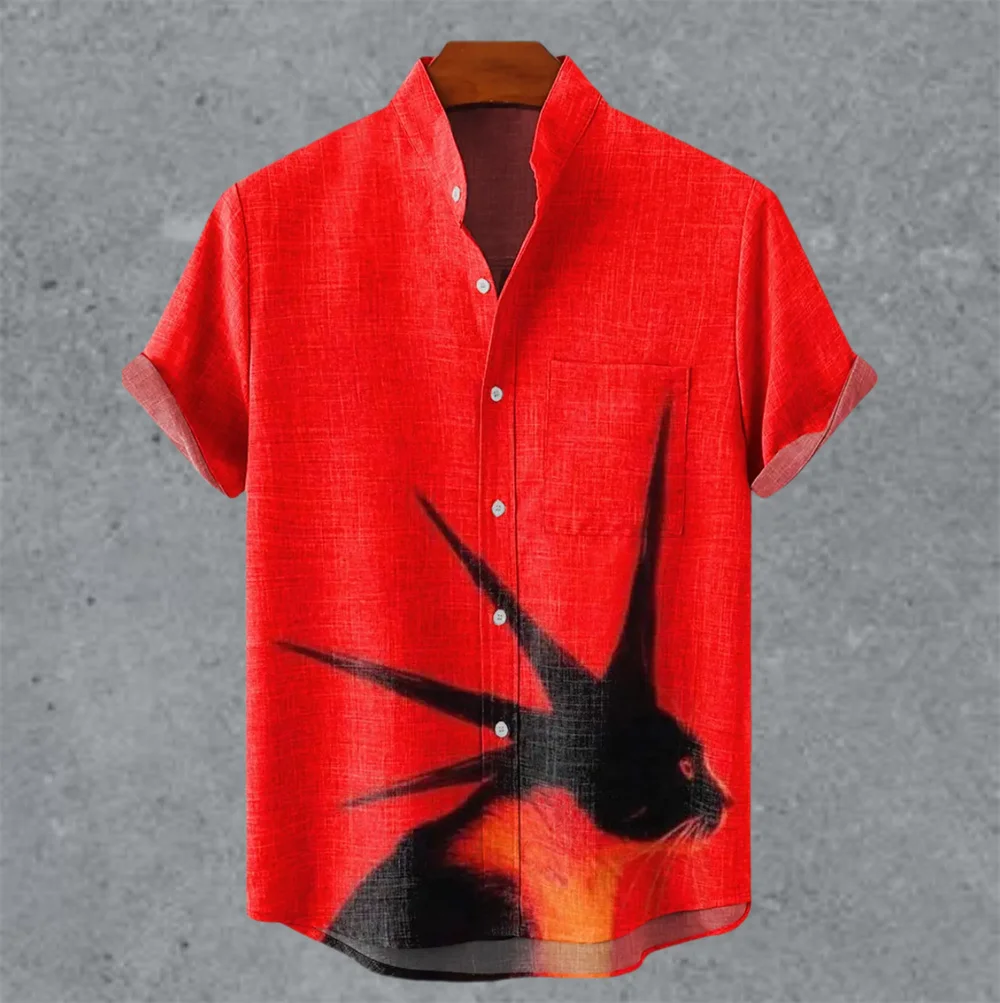 Винтажная мужская рубашка в стиле ретро с крапчатыми метками - Фотография_3