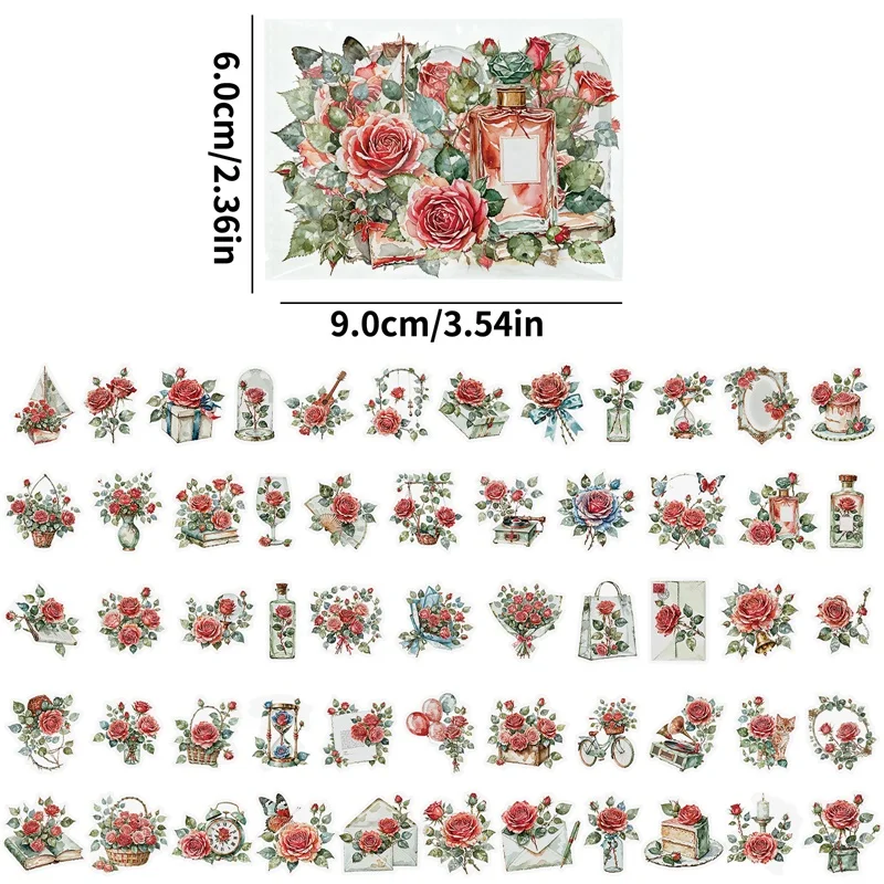 Винтажные наклейки для домашних животных с розовой розой - Фотография_6