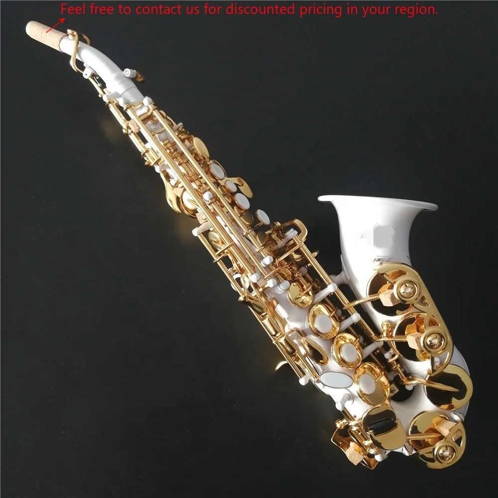 Изогнутый саксофон-сопрано белого