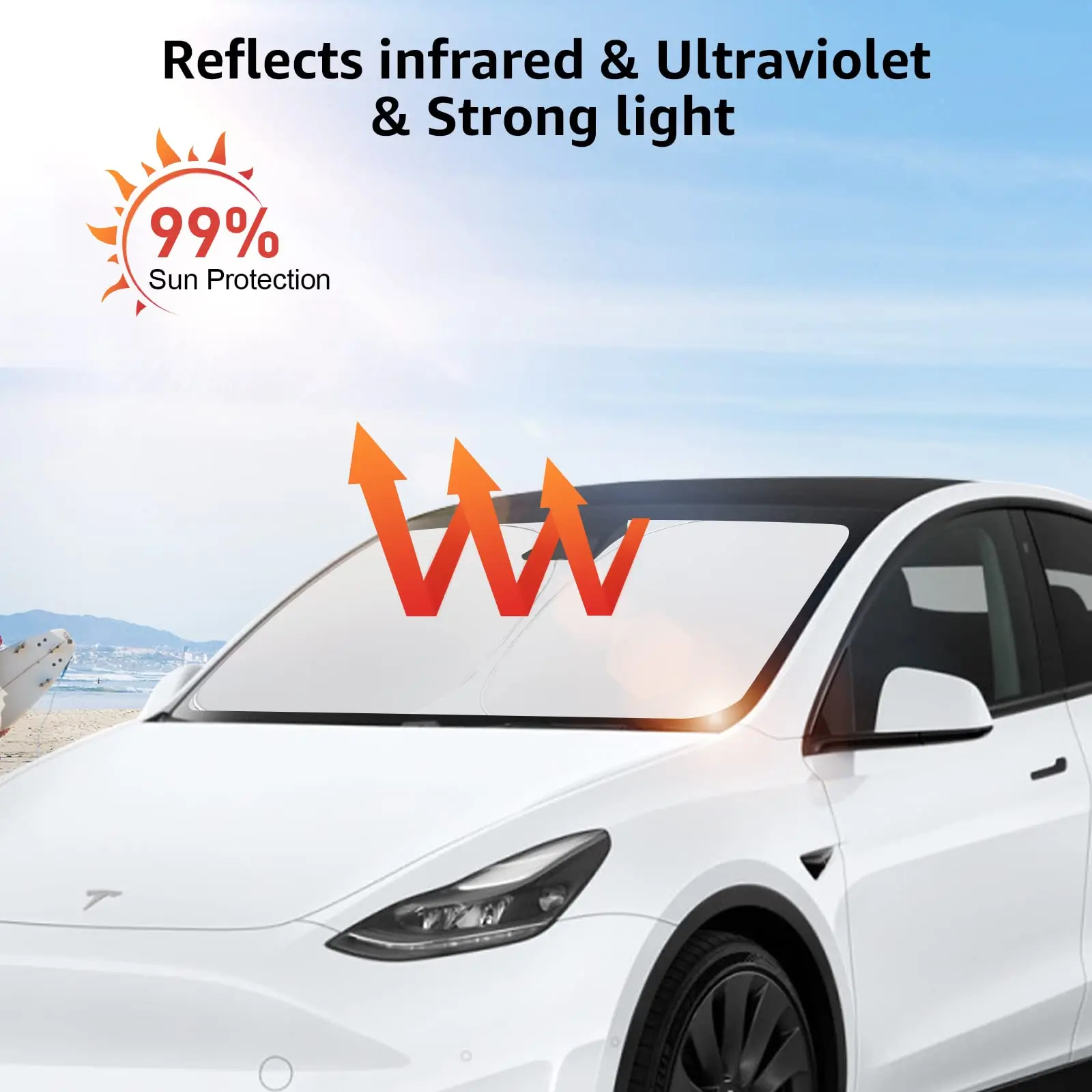 Солнцезащитный козырек на лобовое стекло tesla - Фотография_3