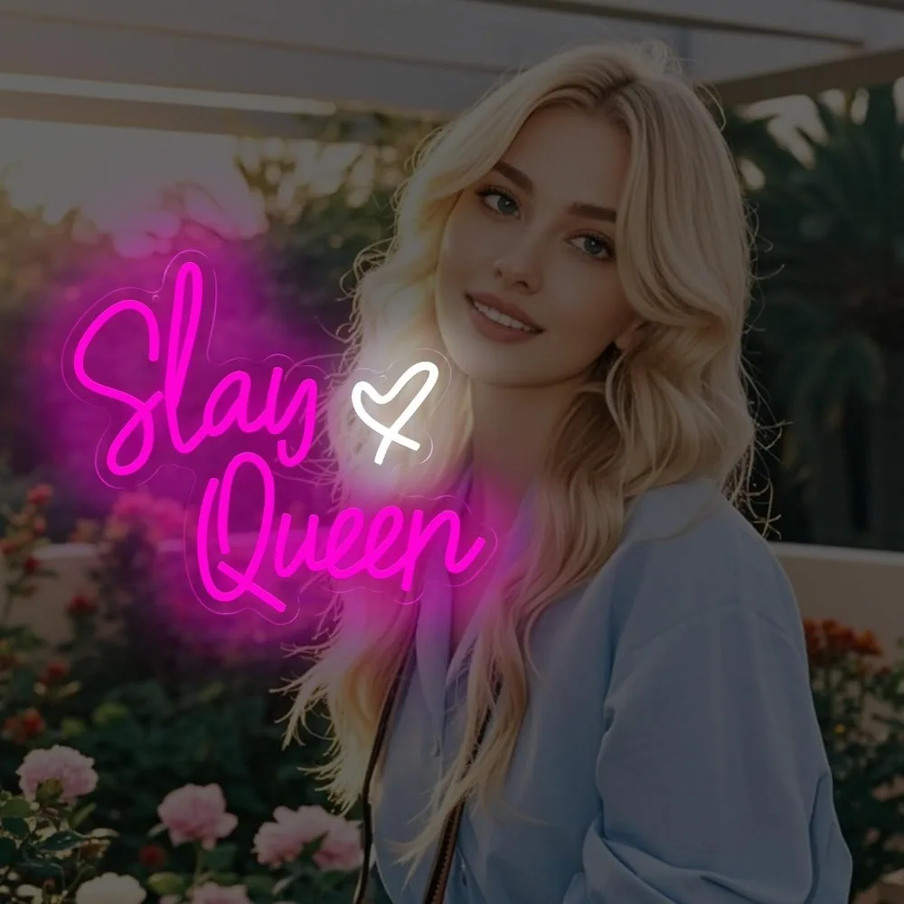 Slay queen неоновая вывеска розовые - Фотография_3