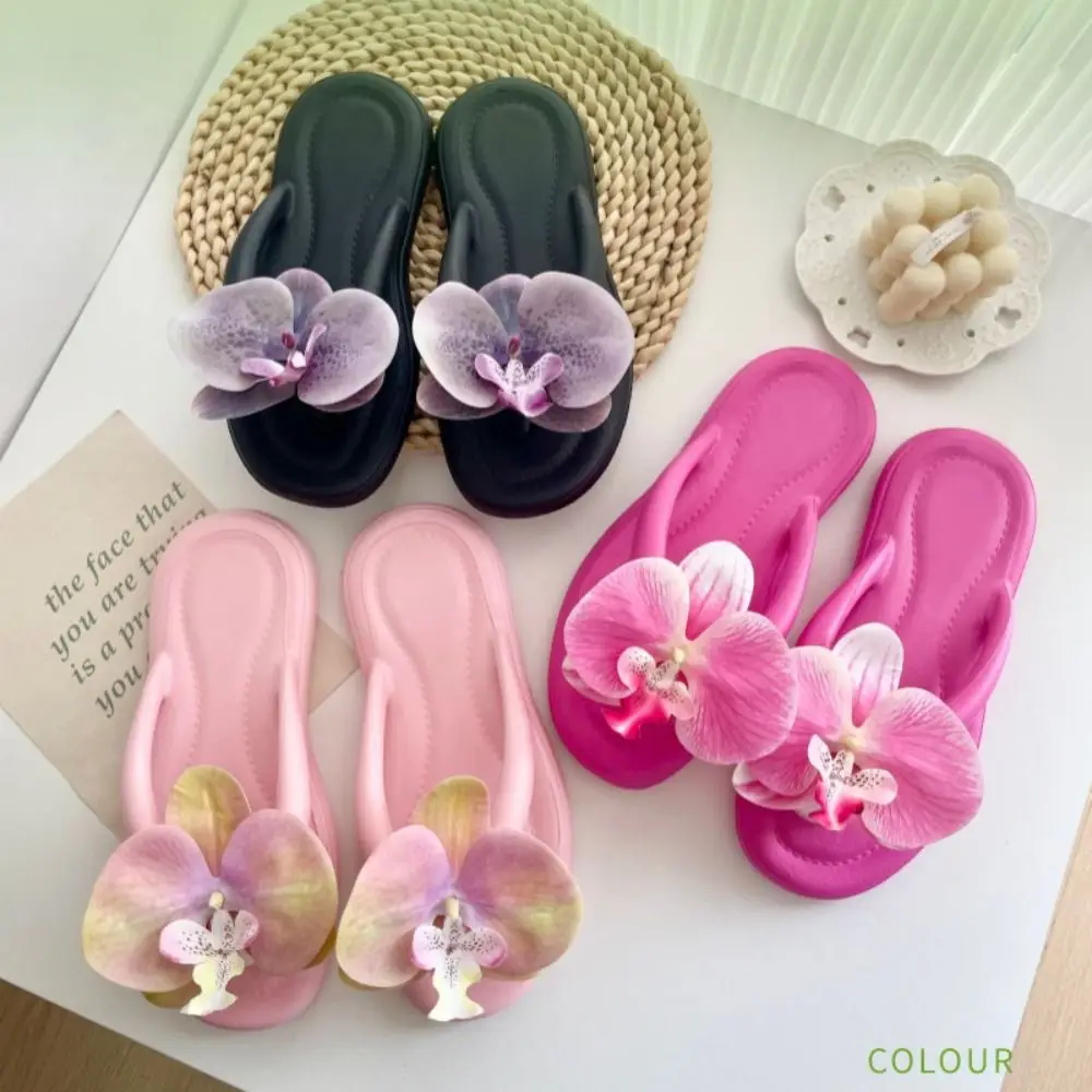 Милые летние тапочки с бабочкой и орхидеей - Фотография_2