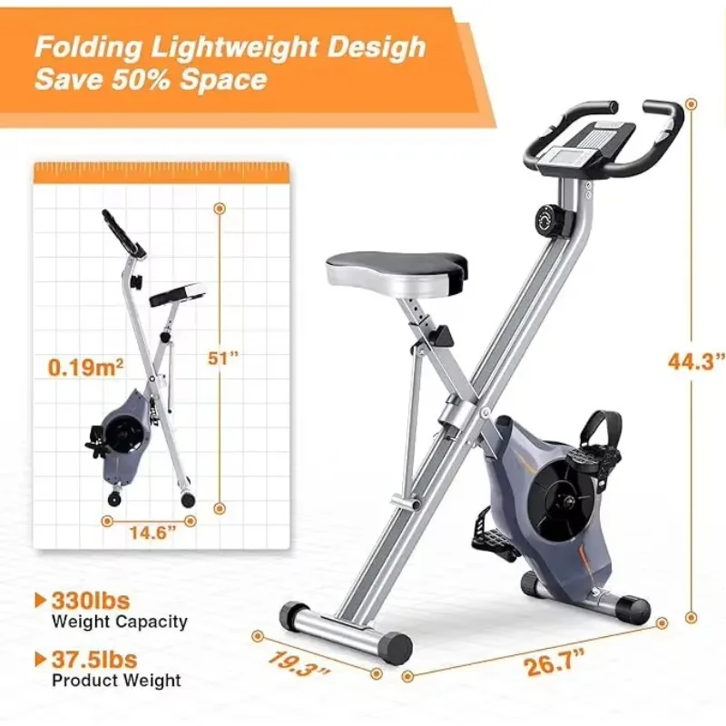 Портативный велотренажер из стального материала для домашнего спортзала