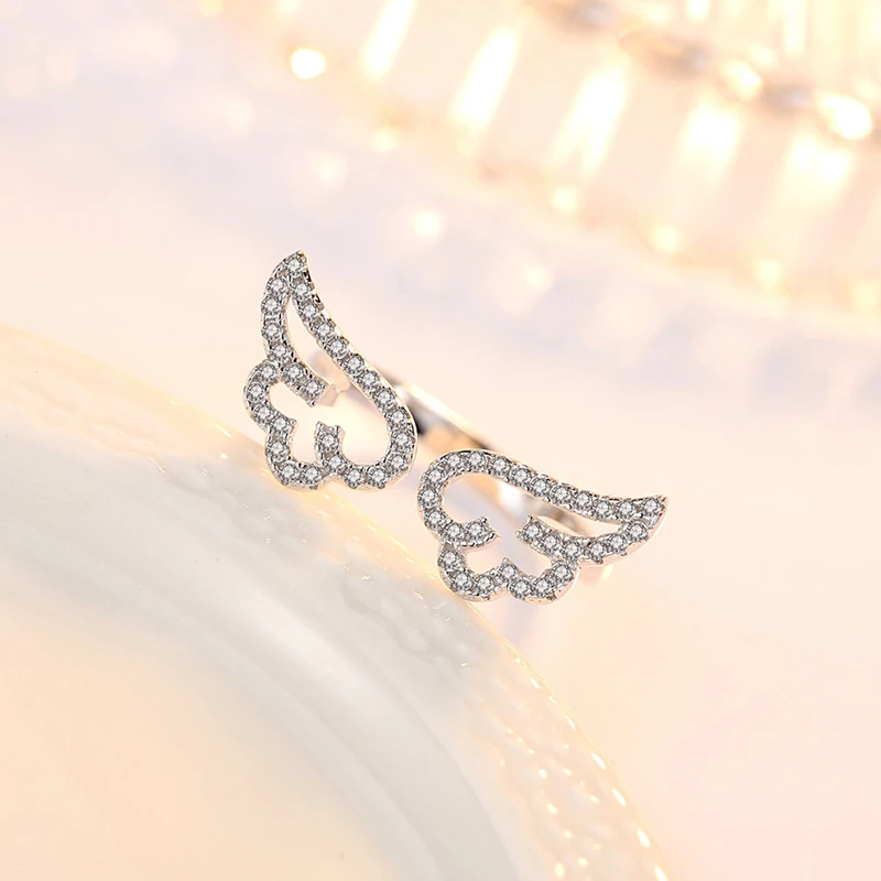 Новая мода из стерлингового серебра 925 пробы с крыльями ангела и стразами - Фотография_5