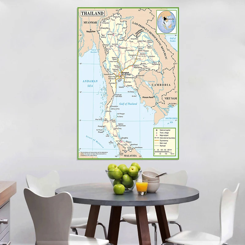 150*225 см административная карта таиланда - Фотография_2