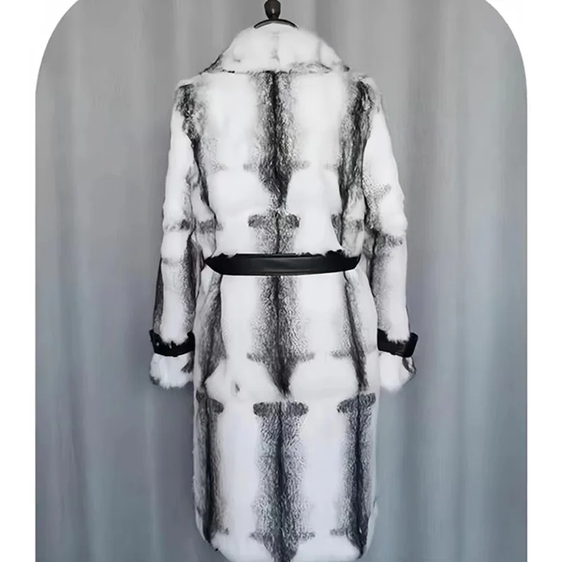 Шуба из натурального меха кролика для женщин - Фотография_2