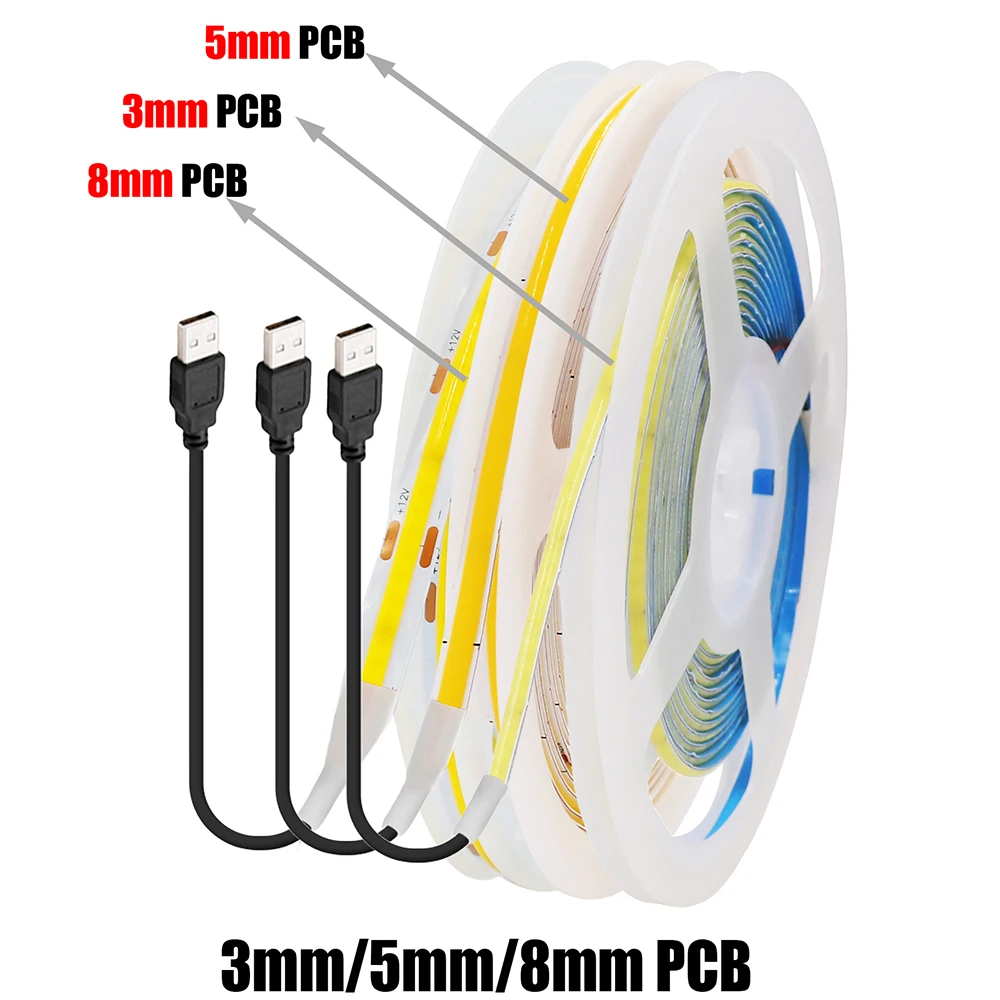 5 в usb 3 мм 5 мм pcb cob светодиодная - Фотография_2