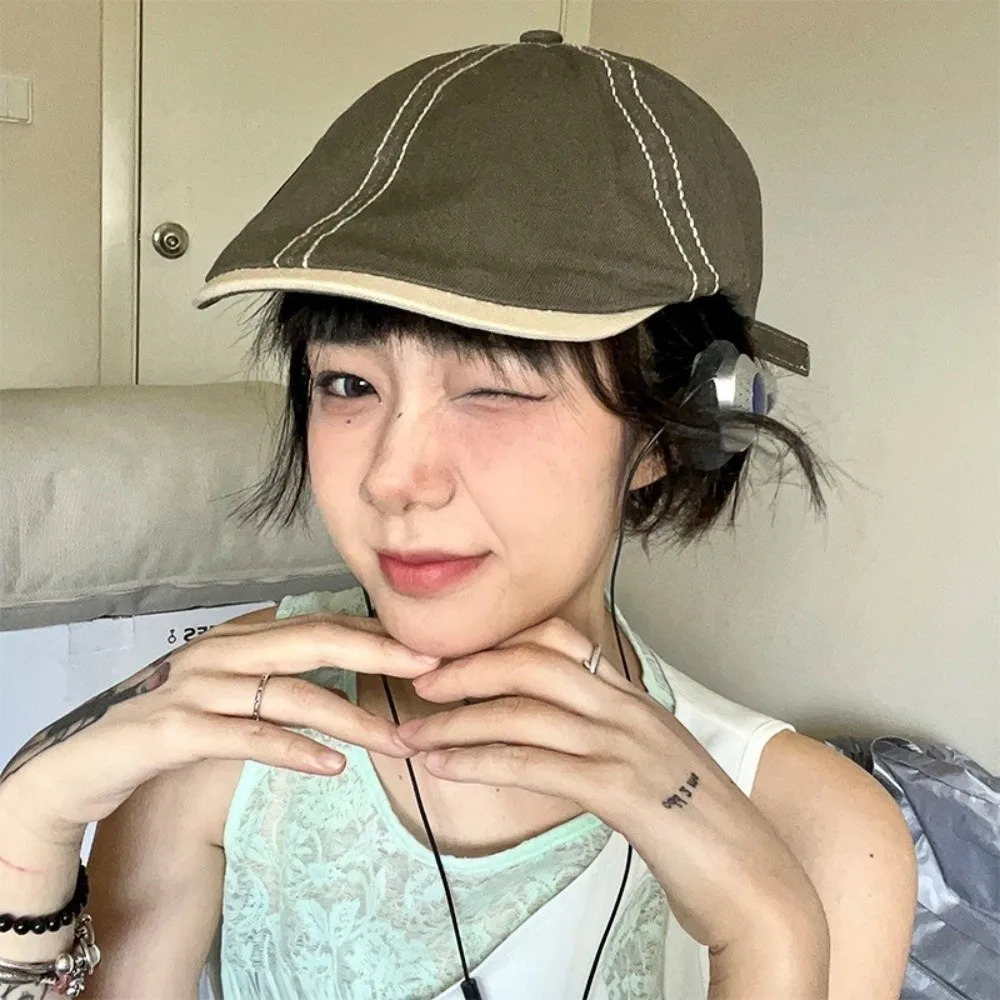 Повседневная винтажная плоская кепка газетчика y2k в японском стиле - Фотография_2