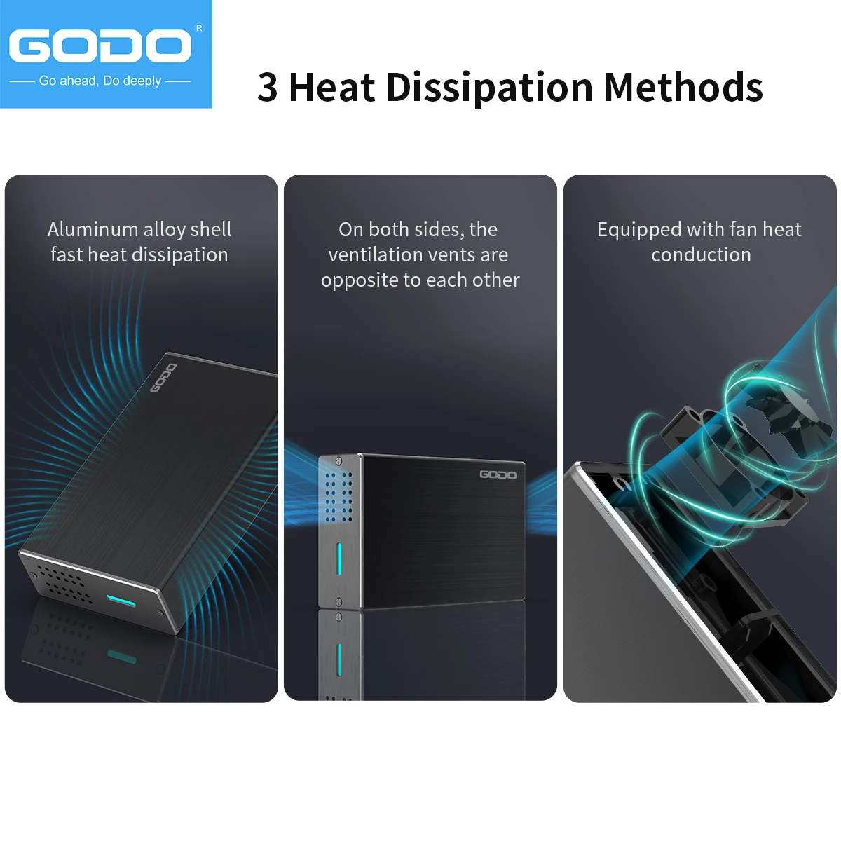 Godo 2,5-дюймовый двойной корпус для жесткого диска raid usb3.0 на 2 - Фотография_5