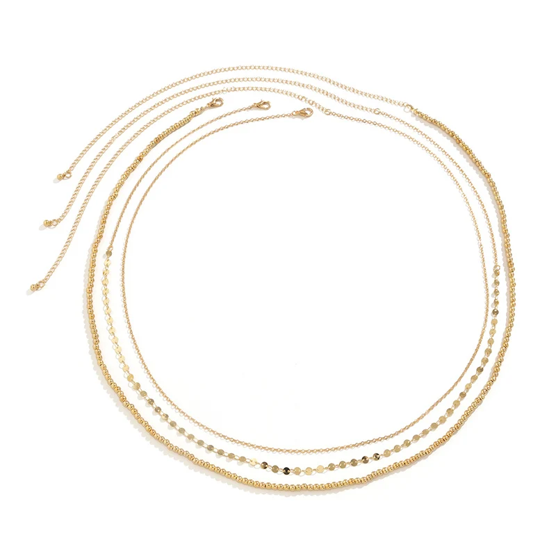 Сексуальная винтажная эстетичная цепочка с бусинами на животе - Фотография_2